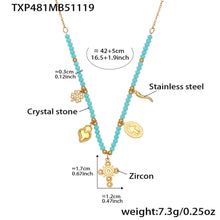 316L Stainless Steel Colorful Natural Stone Beaded Charm Bracelet & Necklace - Image 8