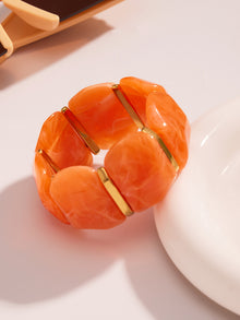 316L Stainless Steel Colorful Resin Wide Elastic Bracelet - Image 18