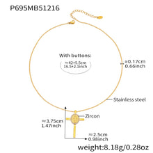 316L stainless steel cross necklace size 42 plus 5 cm extension