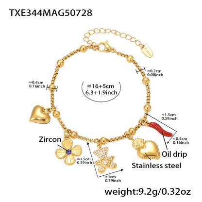 316L Stainless Steel Customizable Charm Necklace & Bracelet Collection - Image 7