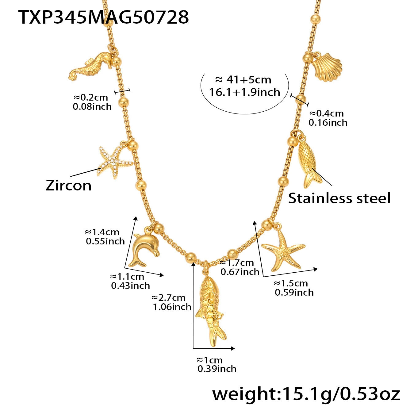 316L Stainless Steel Customizable Charm Necklace & Bracelet Collection - Image 8