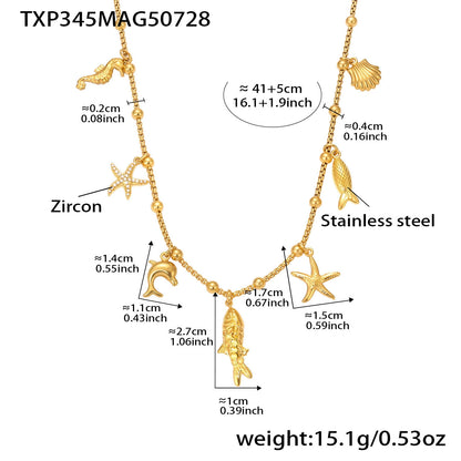 316L Stainless Steel Customizable Charm Necklace & Bracelet Collection - Image 8