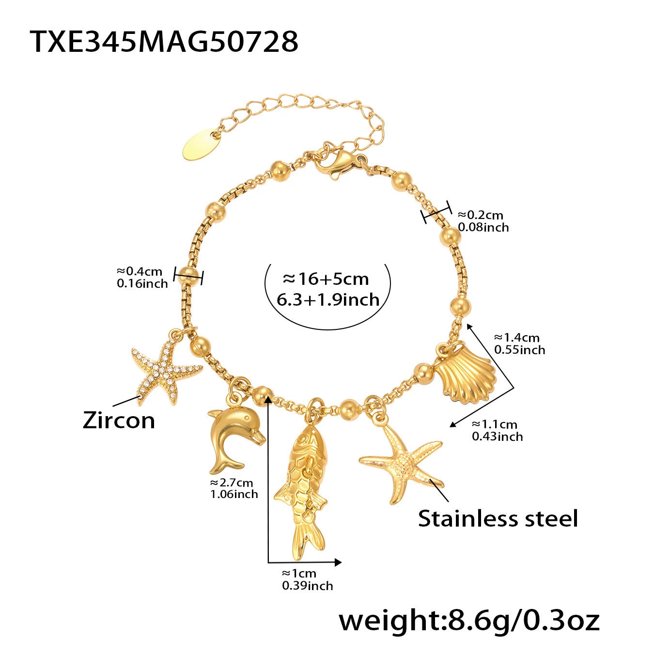 316L Stainless Steel Customizable Charm Necklace & Bracelet Collection - Image 9