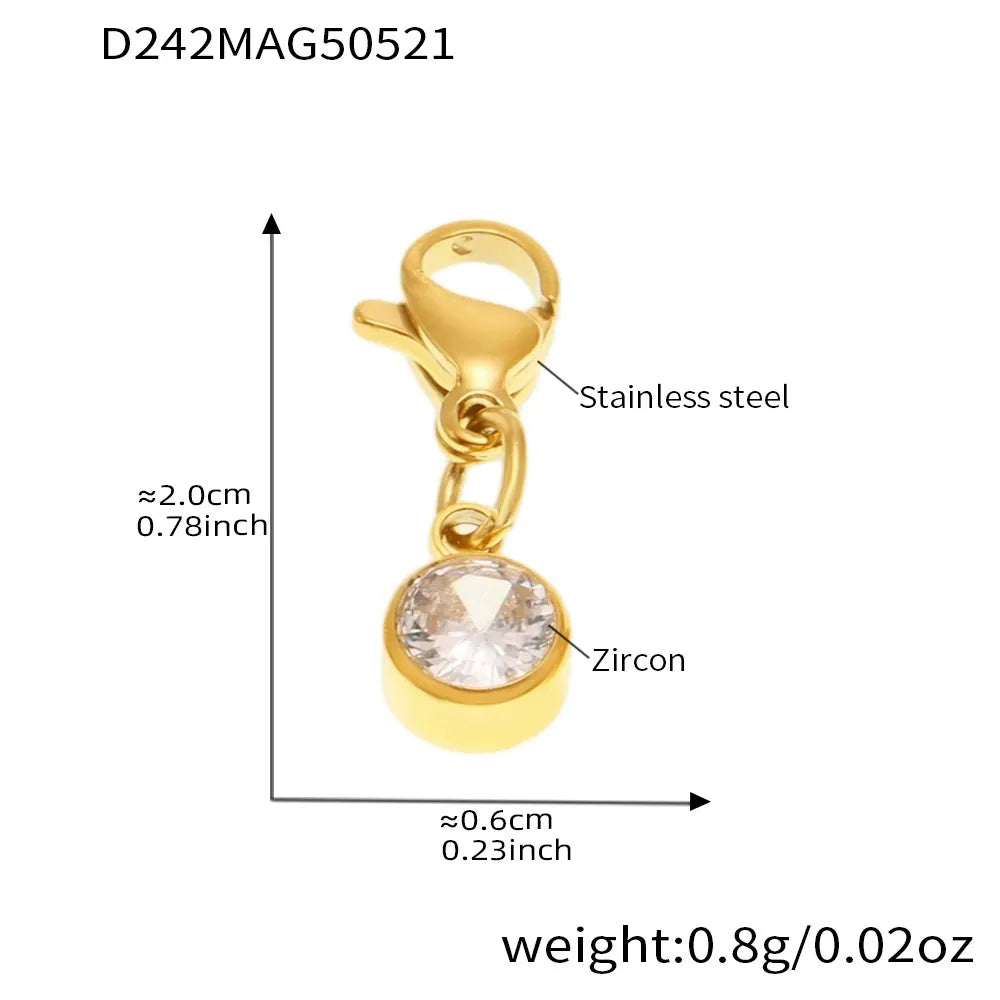 316L Stainless Steel Customizable Zirconia Charm Bracelet & Anklet - Image 11