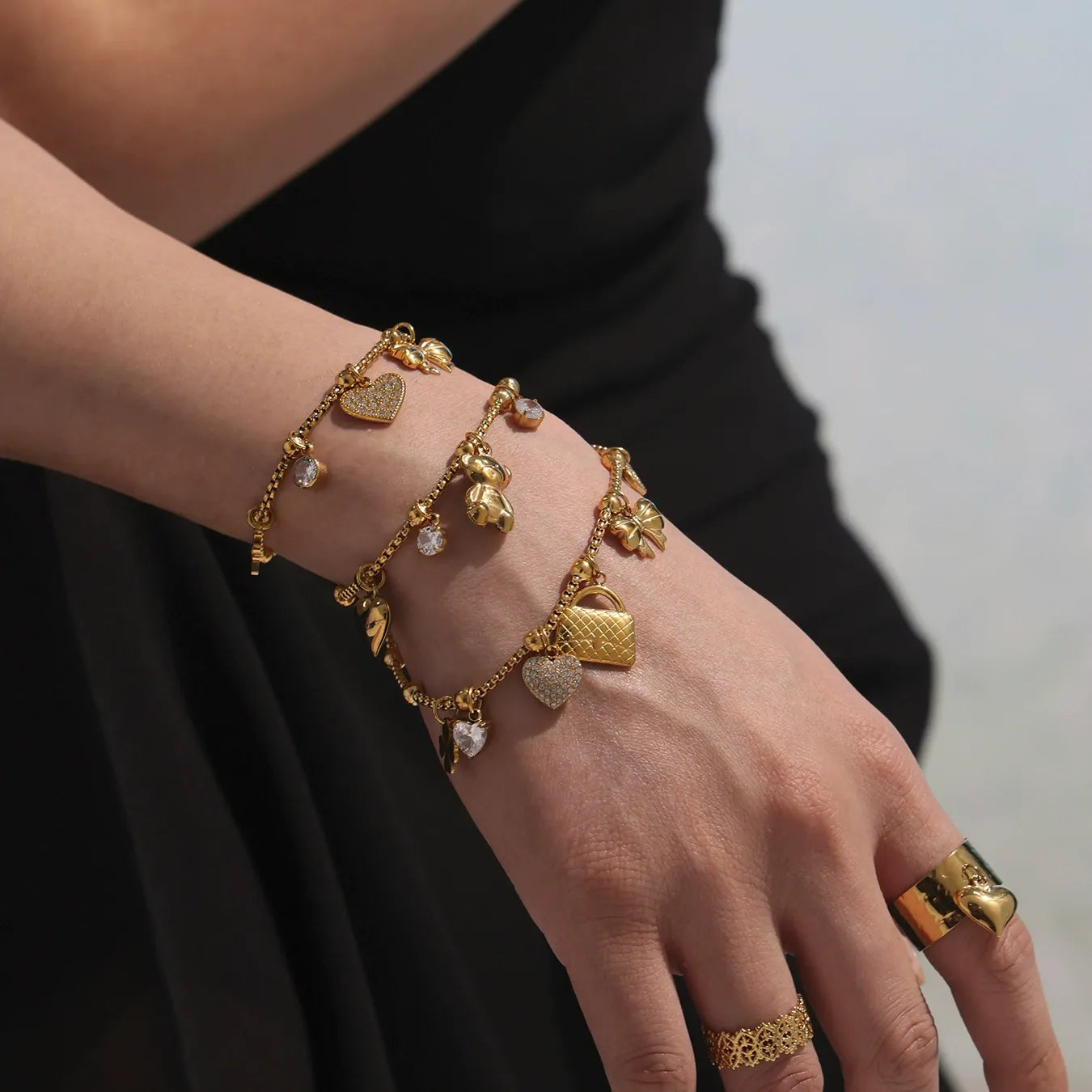 316L Stainless Steel Customizable Zirconia Charm Bracelet & Anklet - Image 2