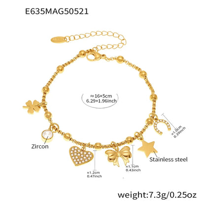 316L Stainless Steel Customizable Zirconia Charm Bracelet & Anklet - Image 4