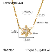 316L Stainless Steel CZ Flower Layered Necklace & Bracelet Set