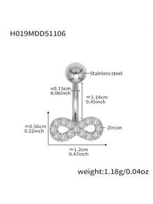 Silver CZ bee belly button ring for navel piercing, hypoallergenic wholesale body jewelry