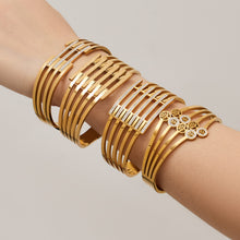 316L Stainless Steel CZ Pave Hollow Wide Open Bangle Set - Image 10
