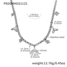 316L Stainless Steel CZ Paved Crab & Fishtail Pendant Necklace - Image 7