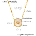 Gold / Mother-of-Pearl Square Zircon Necklace