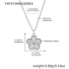 316L Stainless Steel Dainty Five-Petal Flower & Mother-of-Pearl Square Zircon Collection - Image 2