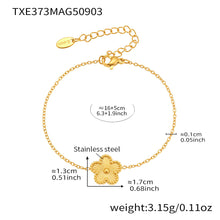 316L Stainless Steel Dainty Five-Petal Flower & Mother-of-Pearl Square Zircon Collection - Image 7