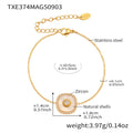 Gold / Mother-of-Pearl Square Zircon Bracelet