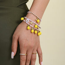316L Stainless Steel Dainty Lemon Daisy Shell Pearl Charm Bracelet - Image 5