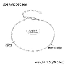 316L Stainless Steel Dazzling Zircon Butterfly Tassel Anklet - Image 9