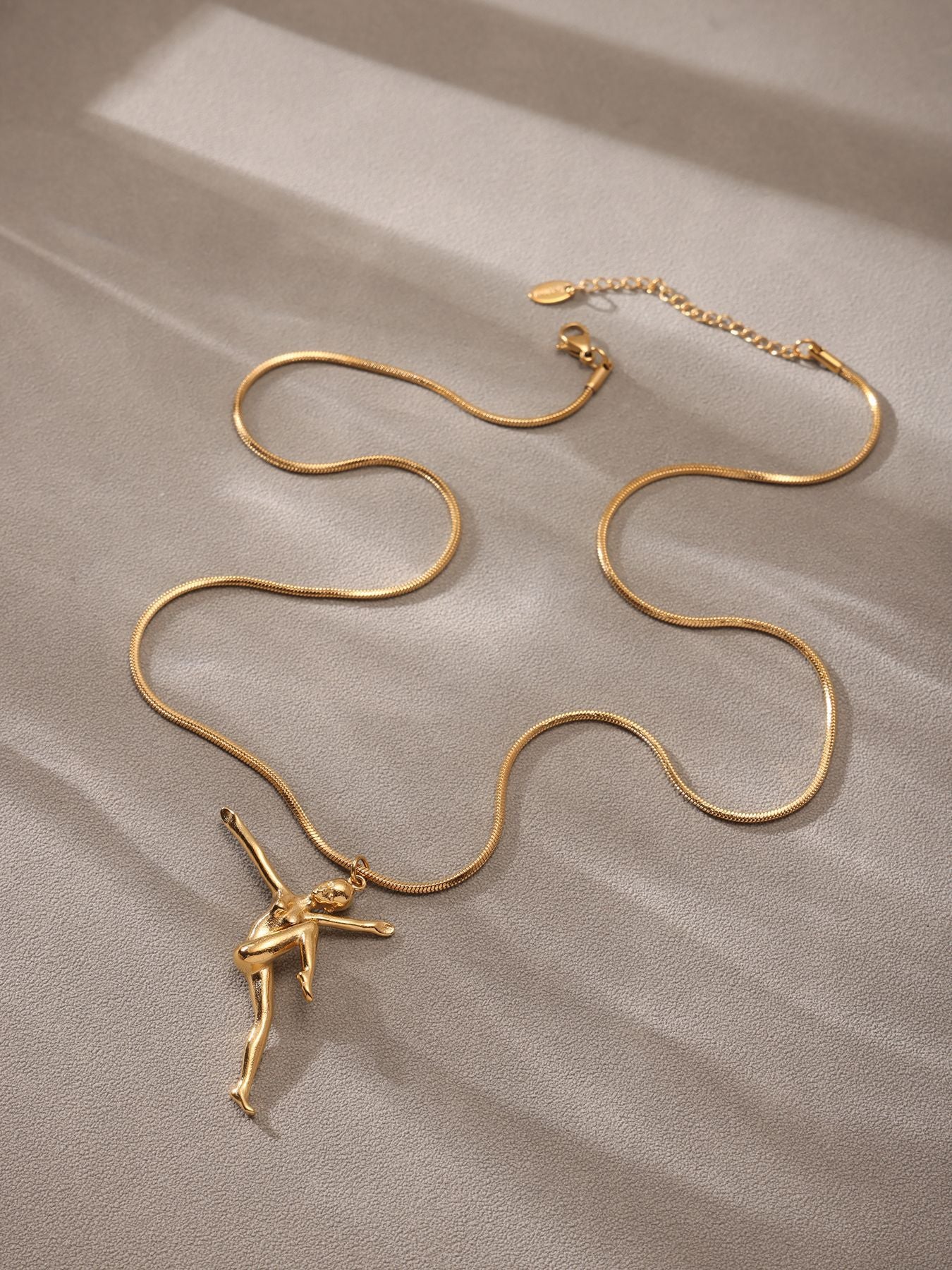 316L Stainless Steel Delicate Dancing Girl 5A Zircon Double-Layer Clavicle Necklace - Image 12