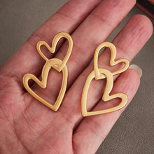 316L Stainless Steel Delicate Double Heart Earrings - Image 8