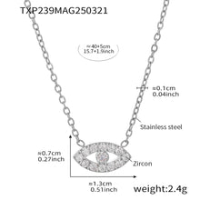 316L Stainless Steel Delicate Layered Evil Eye 5A Zircon Necklace & Bracelet - Image 1