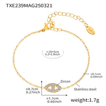316L Stainless Steel Delicate Layered Evil Eye 5A Zircon Necklace & Bracelet - Image 12