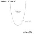 Steel Delicate Cross Bead Chain Necklace / 40+5cm
