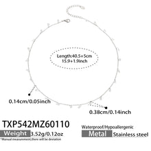 316L Stainless Steel Delicate Zircon Tassel Layering Bracelet & Choker Necklace - Image 10