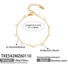 316L Stainless Steel Delicate Zircon Tassel Layering Bracelet & Choker Necklace - Image 11