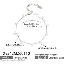 316L Stainless Steel Delicate Zircon Tassel Layering Bracelet & Choker Necklace - Image 6