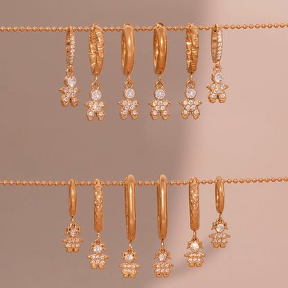 316L Stainless Steel Delicate Zircon The Little Prince Huggie Earrings - Image 13