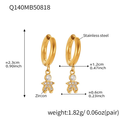 316L Stainless Steel Delicate Zircon The Little Prince Huggie Earrings - Image 9