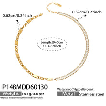 316L Stainless Steel Designer Zircon Link Chain Necklace - Image 6