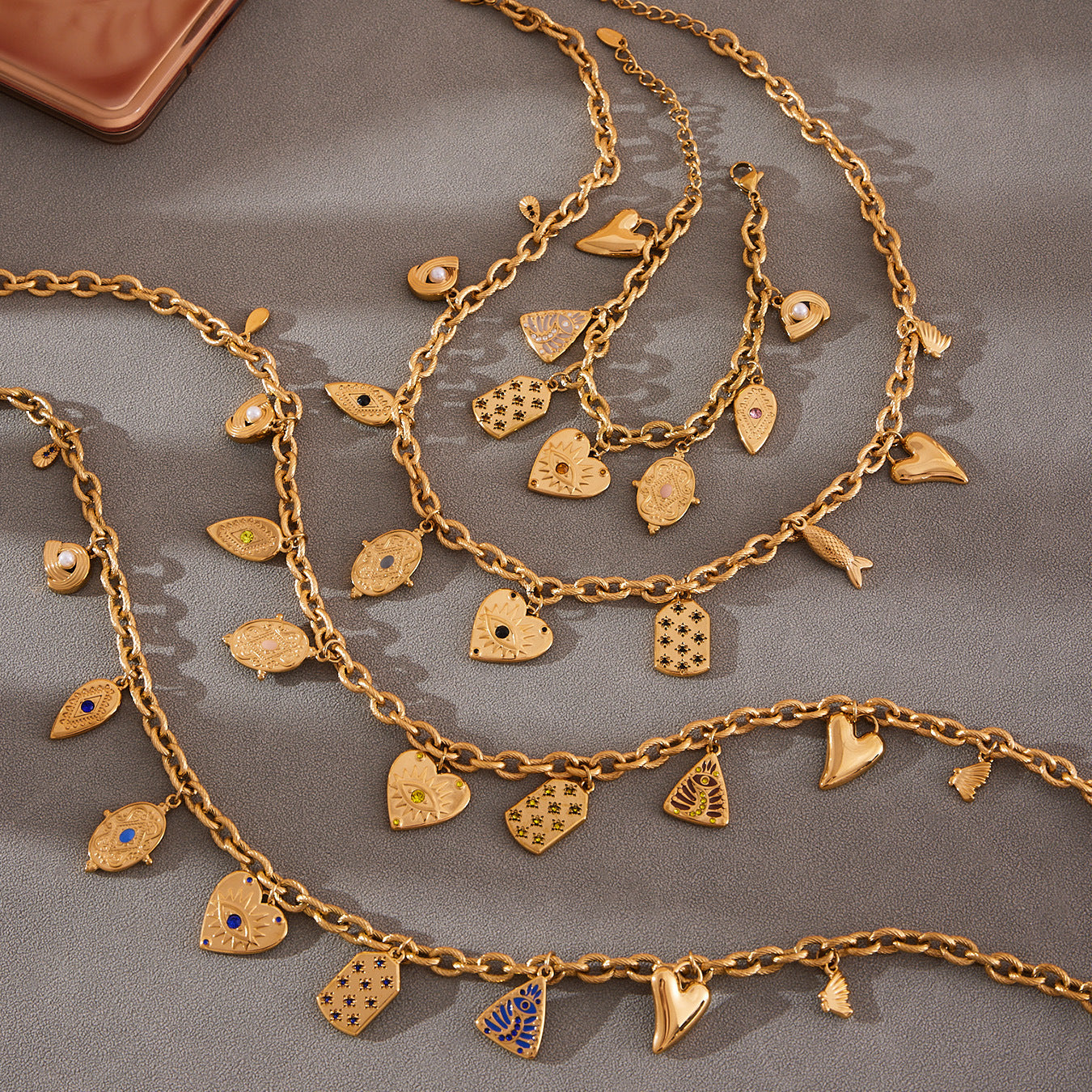 316L Stainless Steel DIY Heart & Geometric Multi-Element Necklace & Bracelet - Image 10