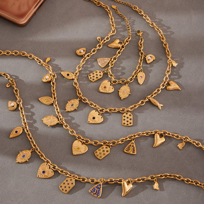 316L Stainless Steel DIY Heart & Geometric Multi-Element Necklace & Bracelet - Image 10