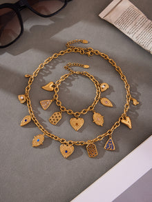 316L Stainless Steel DIY Heart & Geometric Multi-Element Necklace & Bracelet - Image 4