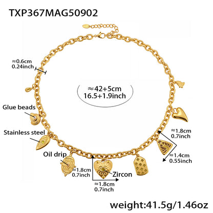 316L Stainless Steel DIY Heart & Geometric Multi-Element Necklace & Bracelet - Image 5