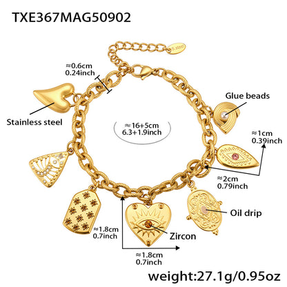 316L Stainless Steel DIY Heart & Geometric Multi-Element Necklace & Bracelet - Image 6