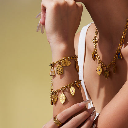 316L Stainless Steel DIY Heart & Geometric Multi-Element Necklace & Bracelet - Image 7