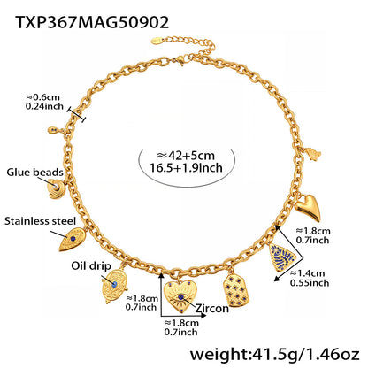 316L Stainless Steel DIY Heart & Geometric Multi-Element Necklace & Bracelet - Image 8