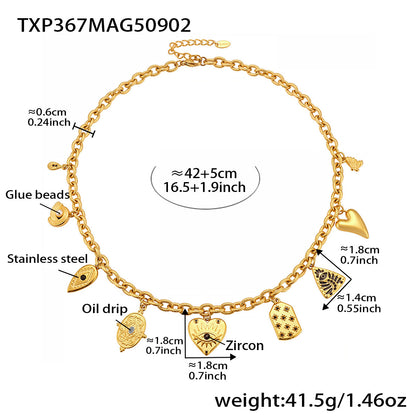 316L Stainless Steel DIY Heart & Geometric Multi-Element Necklace & Bracelet - Image 9