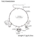 Steel / Dog Zircon Bracelet 16+5cm