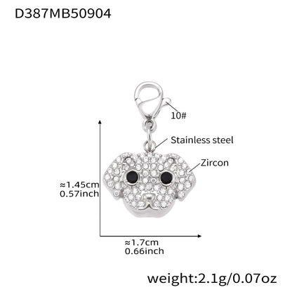 316L Stainless Steel Dog Zircon Pave Bone Multi-Pendant Jewelry Set - Image 23