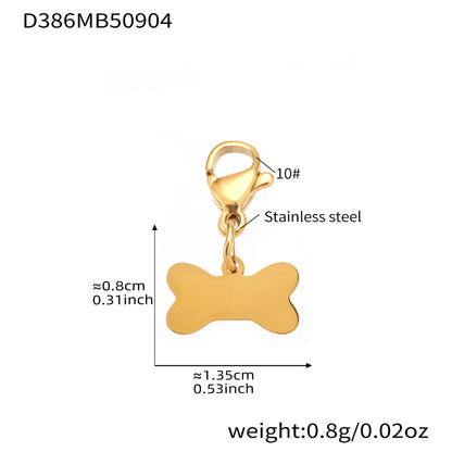 316L Stainless Steel Dog Zircon Pave Bone Multi-Pendant Jewelry Set - Image 5