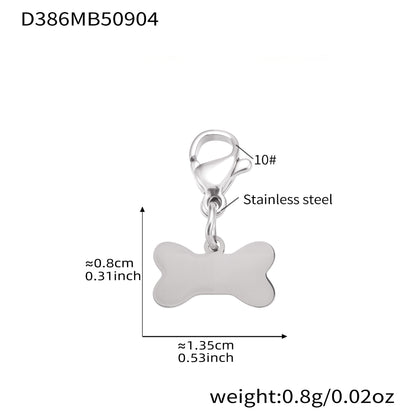 316L Stainless Steel Dog Zircon Pave Bone Multi-Pendant Jewelry Set - Image 9