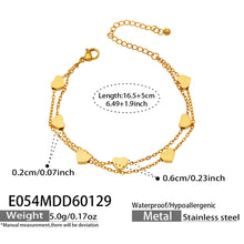 Lifestyle shot of 316L stainless steel double layer heart chain bracelet, waterproof for daily wear