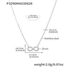 316L Stainless Steel Double Layer Infinity Zircon Necklace - Image 7