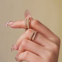 316L Stainless Steel 18K Gold Plated Sparkling Pave Zircon Adjustable Rings