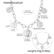 316L Stainless Steel Double-Sided Queen Portrait Multi-Tag Pendant Necklace - Image 4