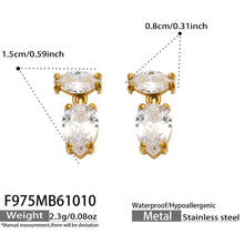 316L Stainless Steel 18K PVD Gold Drop Zircon Earrings made with 316L stainless steel and 18K PVD gold finish for wholesale jewelry buyers - image 9