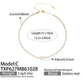 Necklace / C Teardrop Zircon Gold / 10cm