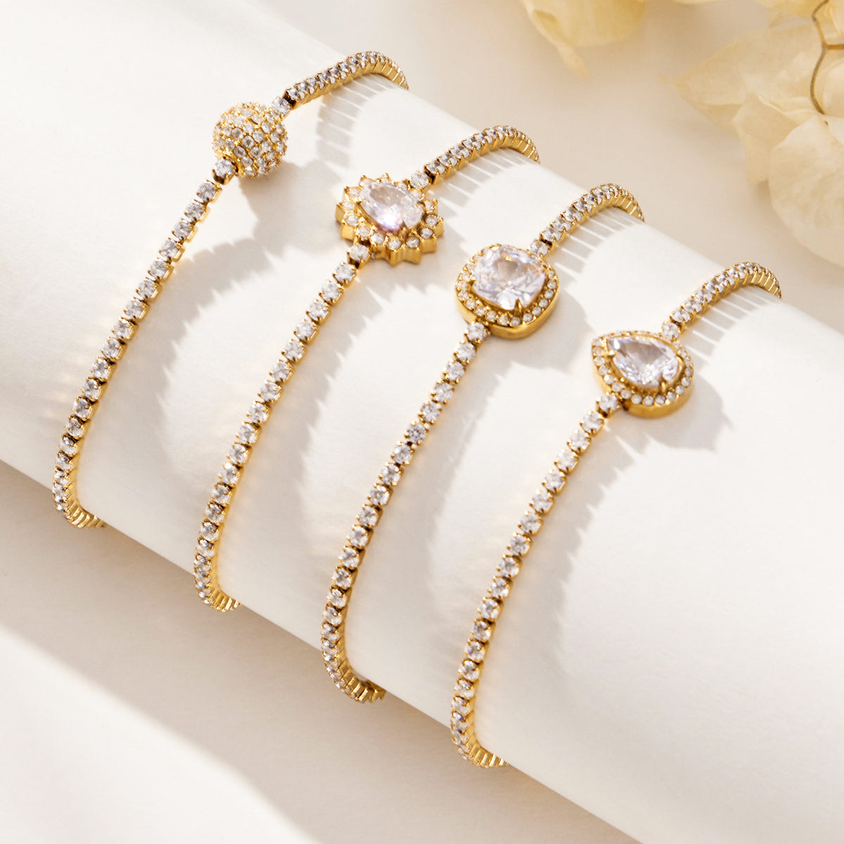 Stainless Steel Stone-Set Bracelet & Necklace Collection — product image 11